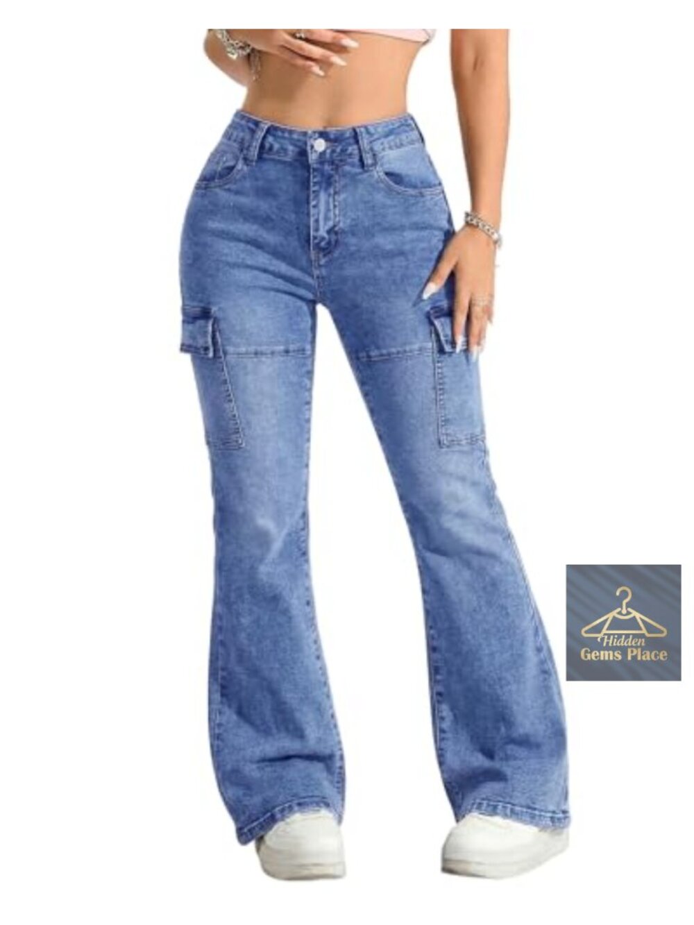 High Waisted Flare Jeans Stretchy Bell Bottom Denim Pants Y2K Trousers